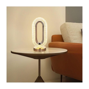 Oval Crystal Lamp LED Table Lamp Color-Changing Touch Control Desk Night Light with Stand, Bedside Lamp, Acrylic Night Desk Lamps, Home Furnishing Decoration - Assorted