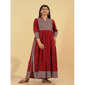 kipek-maroon-rayon-womens-a-line-kurti-pack-of-1-none