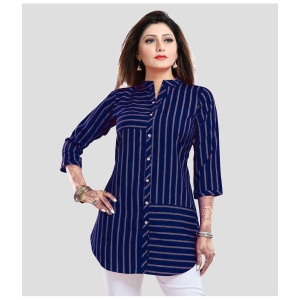 Meher Impex - Navy Blue Crepe Women''s Tunic ( Pack of 1 ) - None