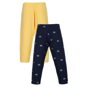 PLUM TREE - Light Yellow Cotton Blend Girls Leggings ( Pack of 2 ) - None