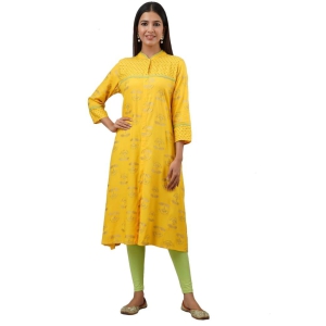 JAIPURETHNICWEAVES Women's Rayon Floral Print A-Line Kurta