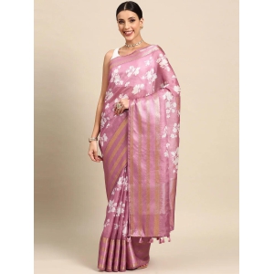 Designer Pink Silk Saree