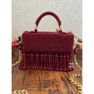 Luxe tassle Maroon flap bag