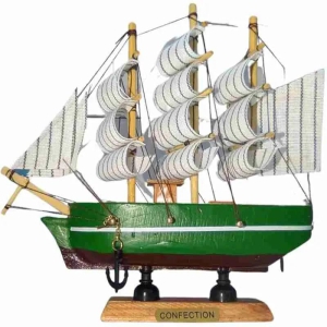 Confection - Home Decorative Wooden Sailing Ship Showpiece for Home & Office (Red&White) - (Select From Drop Down Menu)-Large / Style 4