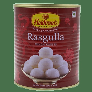 Haldiram's Rasgulla - Syrup-Based Dessert, Soft & Spongy, 1 Kg Tin