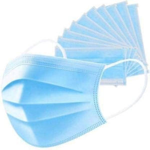 NURAT Non Woven 25GSM Fabric Masks with Nose pin 3 Layer Pollution Face Dust Surgical Disposable Mask(Pack of 500)