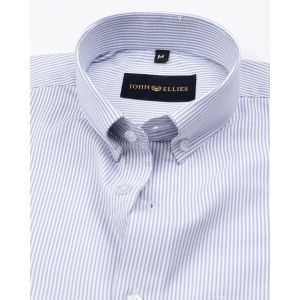 Siento Felix Grey Stripe Oxford Cotton Shirt-40 / M