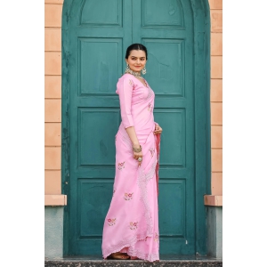 Fabulous Pink Color Cotton Saree