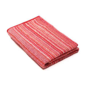 URBAN MAGIC - Cotton Red Striped Bath Towel ( 70x140 ) cm 475 -GSM ( Pack of 1 ) - Red