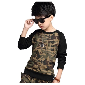 FORCE Boys Fashion Cotton T-Shirt  Black 11-12 Years - None