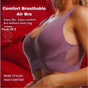BUY 1 GET 2 EXTRA FREE - COTTON SOLID AIR BRA FOR WOMEN & GIRLS (SUMMER SALE LIVE)-S
