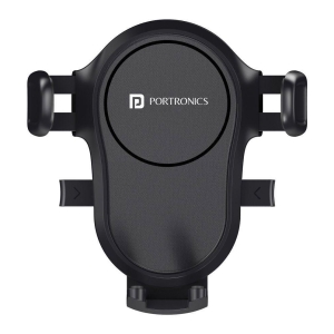 Portronics - Black Single Clamp Car Mobile Holder - Black