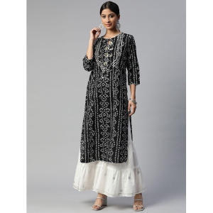 SVARCHI - Black Straight Cotton Women's Stitched Salwar Suit ( Pack of 1 ) - None