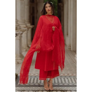 Okhai Scarlet Angel Gota Patti Kurta Pant Dupatta Set | Relove-S / 14678