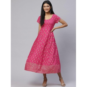 SVARCHI - Pink Cotton Women's A-line Dress ( Pack of 1 ) - None