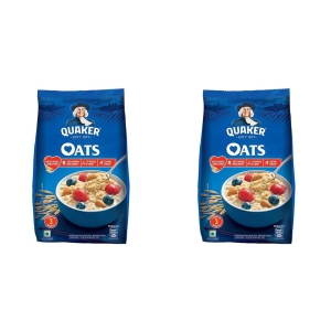 Quaker Oats | Rolled Oats Natural Wholegrain | Nutritious Breakfast Cereals | Dalia Porridge | Easy to Cook | 1 Kg Each | Pack of 2 | 2 Kg Pack