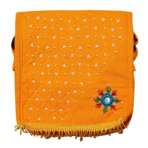 Mandhania Eco Friendly Handcrafted Embroidered Mirror Work? Bag for Girls/Women Yellow