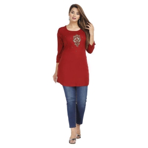 jc4u-maroon-rayon-womens-straight-kurti-pack-of-1-l