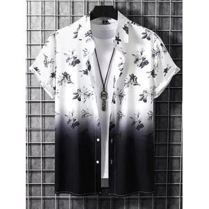 Men Regular Fit Printed Cut Away Collar Casual Shirt