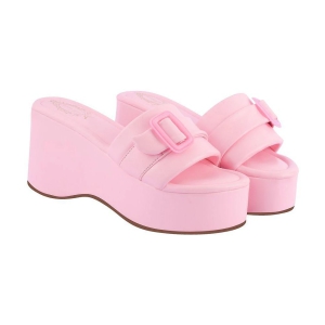 Shoetopia Pink Women's Slip On Heels - None