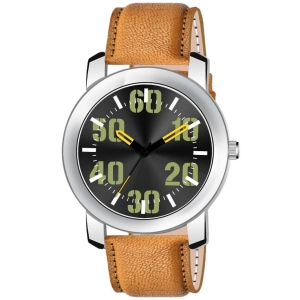 acnos Brown Leather Analog Mens Watch