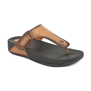 Fentacia - Tan Men's Leather Slipper - None