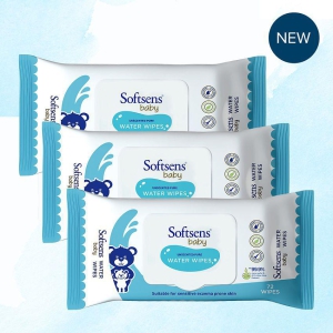 Softsens Baby 99.9% Pure Water Wipes (72 Wipes, Pack of 3)