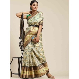 Women's Ikkat Designer Silk Saree With Unstiched Blouse Piece