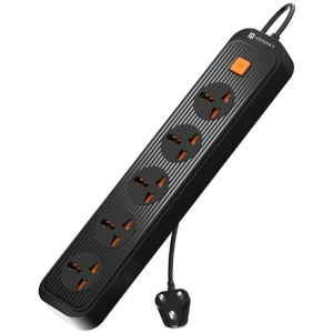 Portronics Power Plate 13 Multiplug Extension Board with 5 Power Sockets, 1500W,(Black)