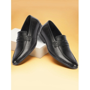 Men Black Formal Office Genuine Leather Pointed Toe Slip On Shoes with Comfort EVA Pad Insole-7