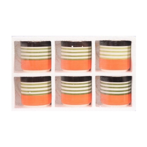 RAJ ROYAL Ceramic LINING CUP-150 Tea Cup 6 Pcs 150 ml - Multi Color
