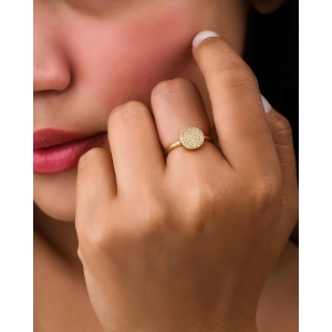 Round Cubic Zirconia Ring-18k Gold Plated / 11