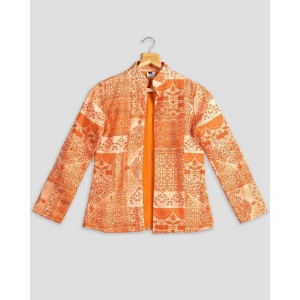 Orange Colour Printed Jacket For Womens-7XL / Orange