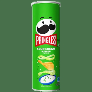 Pringles Potato Chips - Sour Cream & Onion Flavour, Crunchy & Crispy, 107 G Can