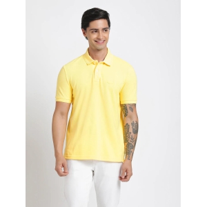 Light Yellow Polo Cotton T-Shirt-XL / Yellow