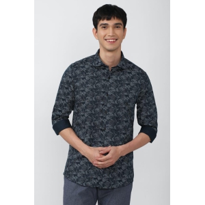 Men Grey Slim Fit Print Full Sleeves Casual Shirt