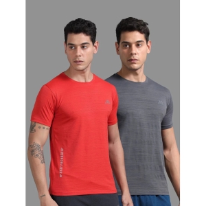 JILZ Polyester Regular Fit Printed Half Sleeves Mens T-Shirt - Multicolor ( Pack of 2 ) - None