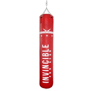 Invincible Pro Gear Boxing Bag - Filled Punching Bag with Heavy Duty Snap Lock Hanging Chain-Red / 5 Ft - 60 KG (150X40CM)