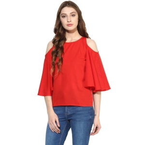 One femme Womens Solid Cold Shoulder Top