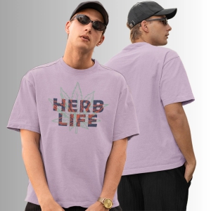 Herb Life Lavender Oversized T-Shirt-Lavender / L-46