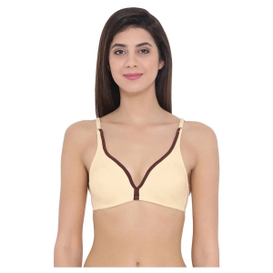 Clovia Poly Cotton Plunge Bra - Beige - 40B