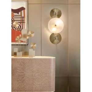 HDC 3 Light Modern Golden Glass Led Wall Art Lamp - Warm White