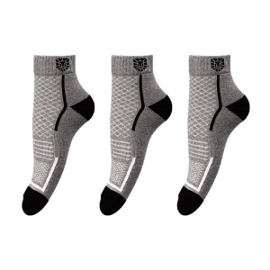 VAMEAR EXCLUSIVE - Cotton Mens Colorblock Dark Grey Ankle Length Socks ( Pack of 3 ) - Dark Grey