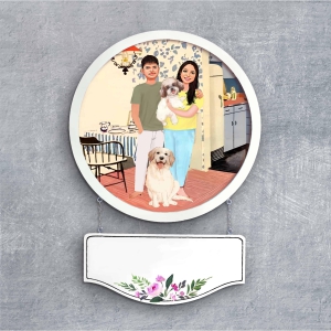 Handpainted Personalized Character Nameplate with pets- Full frame