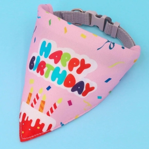 Happy Birthday Bandana-Pink / S