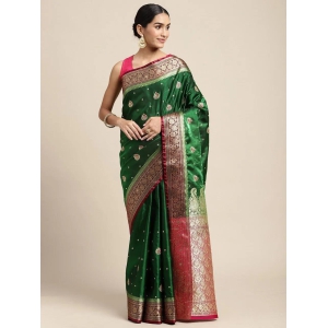 Saree With Unstitched Brocade Blouse