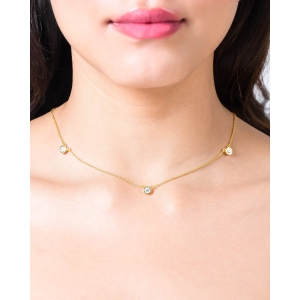 Triple Collet Necklace