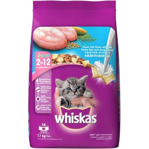 Whiskas Kitten (2-12 months) Dry Cat Food, Ocean Fish with Milk 3 kgs