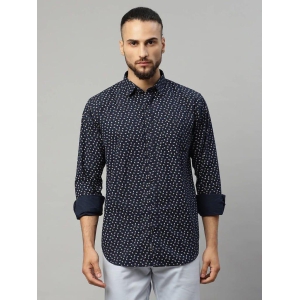 Rodamo Men Navy Blue Slim Fit Printed Casual Shirt