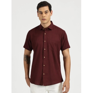 Maroon Slub Soft Cotton Halfsleeves Shirt-XL